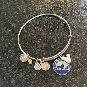 Alex and Ani Dangle Drop Lion King Disney Bracelet Adjustable Silver Tone